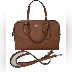Coach Saddle brown satchel/crossbody Silver hardware RARE